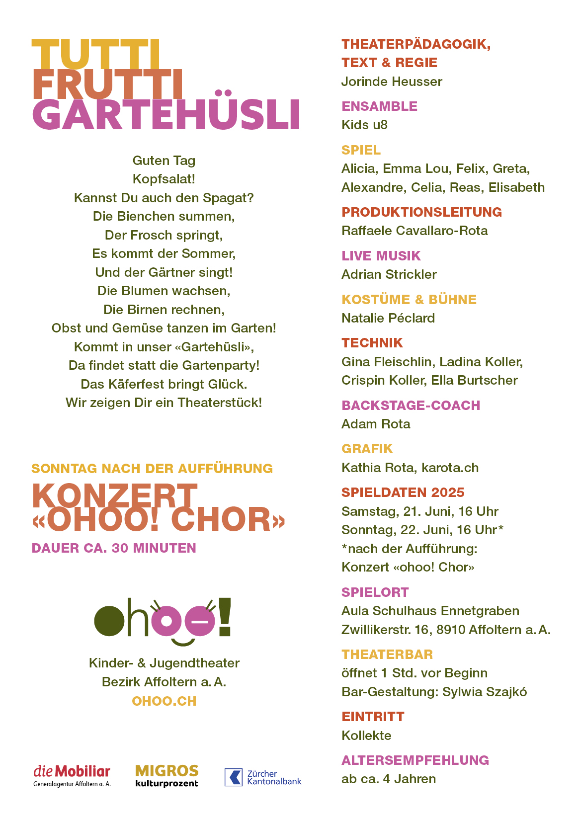 Tutti Frutti Gartehüsli FLYER